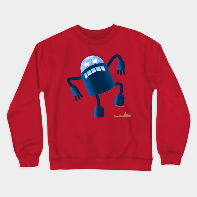 Robot stepped in shit Crewneck Sweatshirt by Pushloop